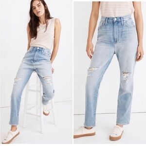 Madewell Women’s The Momjean in Gilford Wash Ripped‎ Edition size 30 High Waist